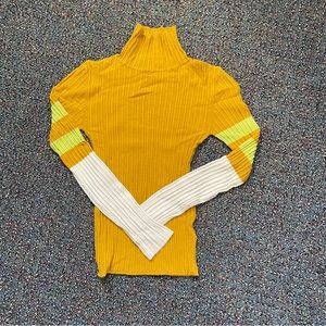 urban outfitters striped sleeve turtleneck top